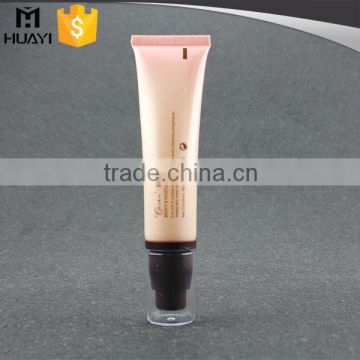 Soft plastic cosmetic tube packaging for foundation