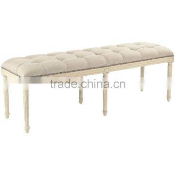 Hotel carved wooden fabric work bench bed bench HDBB003