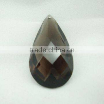 Natural Smoky Quartz Faceted Water Drop Pendent