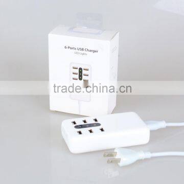 Icaber US Plug 6 USB Ports Travel /Home Wall Charger Adapter Outlet USB Slots Charging Extension Power Socket With Switcher photo-2