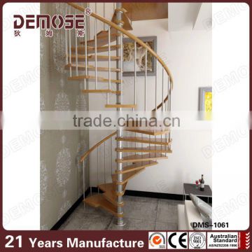 contemporary steel wood decorative spiral staircase for hotel