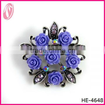 Italian Design Accessories Purple Crystal Brooch for Dress