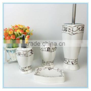 White Ceramic Bathroom Accessories With Diamond