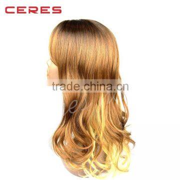 2016 New Arrival Large Stock Ombre Afro Full Lace Wig Human Hair Wig