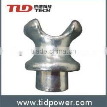 Line post polymer insulator end fitting tie type