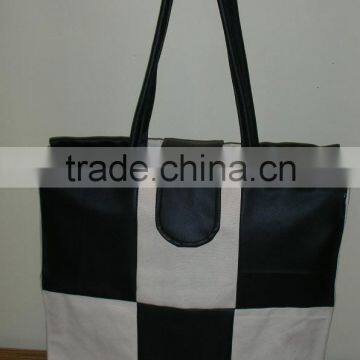 Cotton/ Leather bag