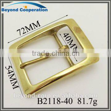 Solid brass material tri glide buckle for 40mm top grain leather stripe