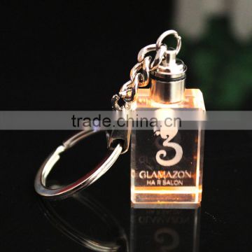 2016 high quality led crystal key chain link ring