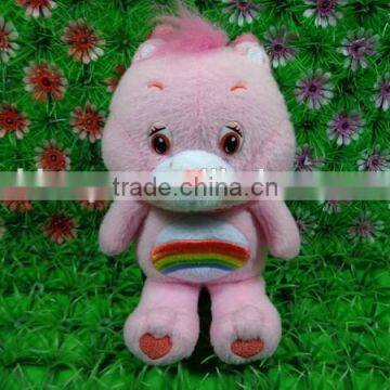 Wholesale plush pink cat keychain, plush animal key ring kids toy