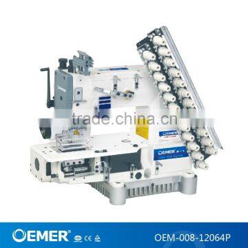 OEM-008-12064P 12 needles 1/4 inch (6.4mm) gauge cylinder bed multi needle double chainstitch Siruba sewing machine price