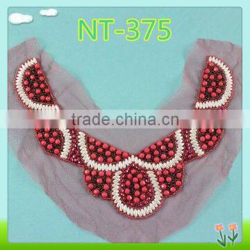 2016 Wholesale sewing ladies neck collar on mesh