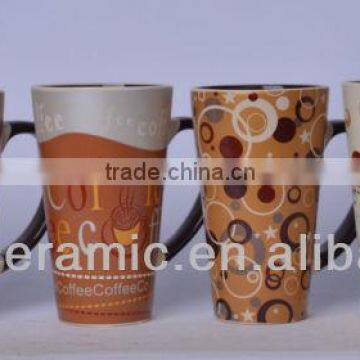 Tall stoneware coffee mugs