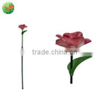 Single head red rose flower solar light