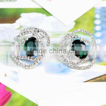 Fashion Beautiful Decorative Green Crystal Earring Cheap Sale J064728F04Y