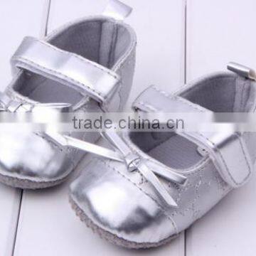 silver color baby prewalker shoes