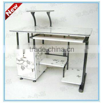 white modern mdf melamine computer desk