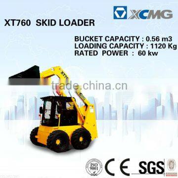 XT760 skid shovel loader (Bucket Capacity: 0.56m3, Operating Weight: 1120kg) of 1.5ton skid steer loader