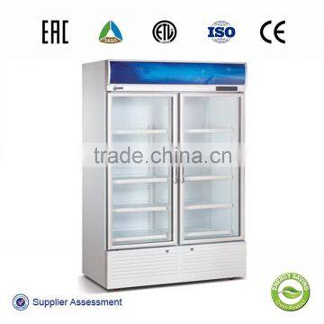 Single temperature anti-fog hinge glass doors chilling beverage cooler fridge