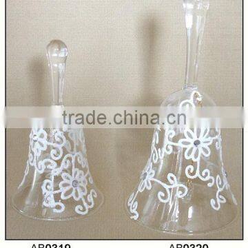 Decorative Clear Hanging Glass Bell with Flower Patterns