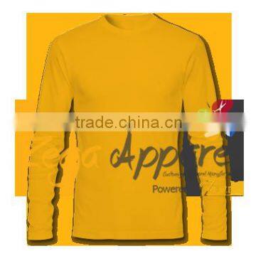 Zegaapparel good quality Solid Color 95%combed cotton 5%spandex men plain long sleeve t shirt (52)