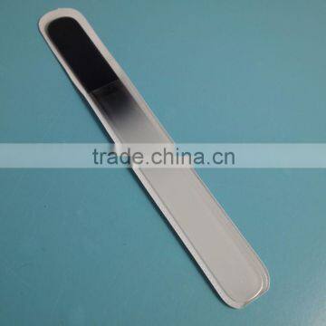 BLC-010 195mm Mat finished black colored handle glass nail file with packaging