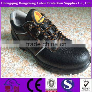Black Protective Steel toe leather safety footwear for work
