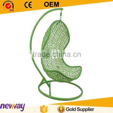 PE rattan patio garden outdoor hanging egg shaped chair single swing chair