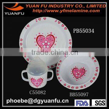 Cute safe melamine cute baby dinnerware