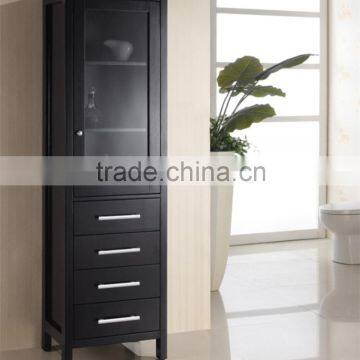 Modern Floor Mounted Espresso Wooden Side Cabinet