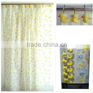 Rainbowl Animal Design Colorful Ducks 100%POLYESTER Shower Curtain Set photo-3