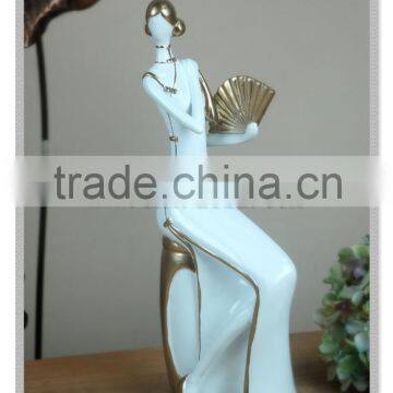 Interesting Art Collectible Chinese Lady Playing 3 Stringed Figurine photo-3