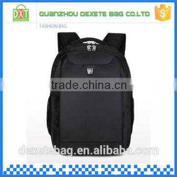 High capacity black trendy ergonomic polyester backpack for men