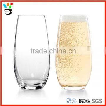 2016 new style top quality stemless champagne glass