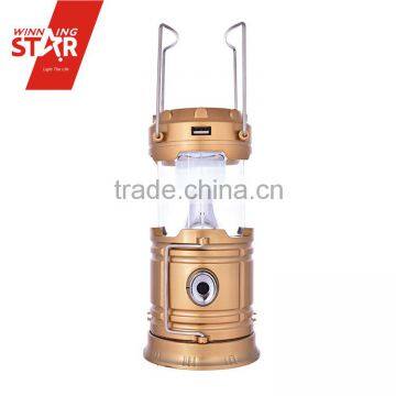 Folding Solar Rechargeable 5+1W Li-ion Battery LED Camping Lantern