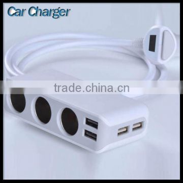 3 Socket Cigarette Lighter Adapter Wholesale Portable Usb Charger 5V