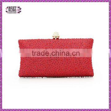 new arrival bright red bling evening clutch bags woman fashion bags exquisite indian wedding purses (C602)