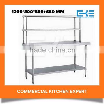 Round Legs Restaurant Kitchen Stainless Steel Shelves With Working Table