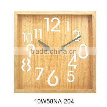 10 inch hollowing numbers modern decor wood carved clock (10W58NA-204)