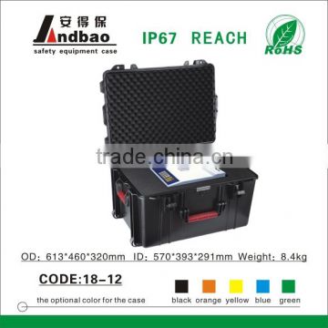 Plastic tool case with foam insert for equipment