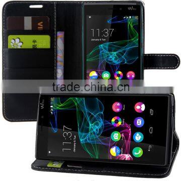 2015 Hot-selling wallet leather flip case for wiko ridge fab 4g,For wiko ridge fab 4g case cover