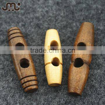 Fashion barrel shape knitted wooden ribbed buttons