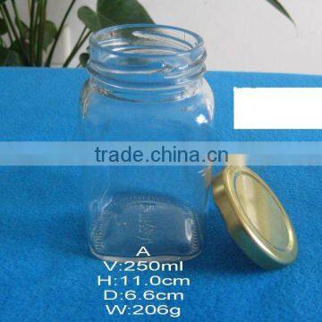 250ml glass food jar with tinplate cap