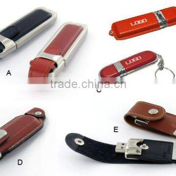 Leather usb flash drive ,Dermis Leather thumbdrive free chain accept Paypal