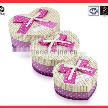 Products Custom Printing Paper Folding Colorful Cosmetic Box Packaging, Heart Shaped Gift Box Set With Bowknot photo-2