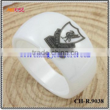 Black pattern 12mm white ceramic rings