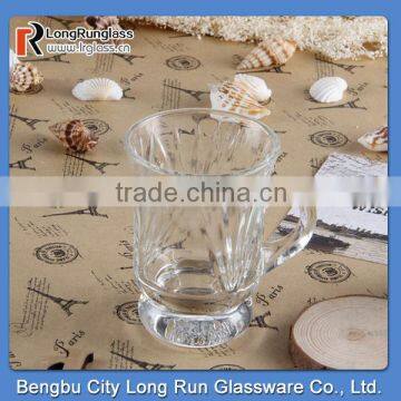 LongRun 120ml coffee glass cup with handle coffee mug tea glass cup wholesale