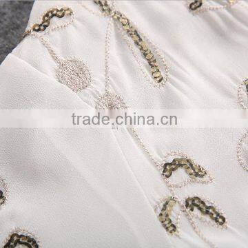 High Quality 2016 Summer Fashion Women Half Flare Sleeve Blouses Tassel Complicated Embroidery Beaded Sequin Long Cardigan