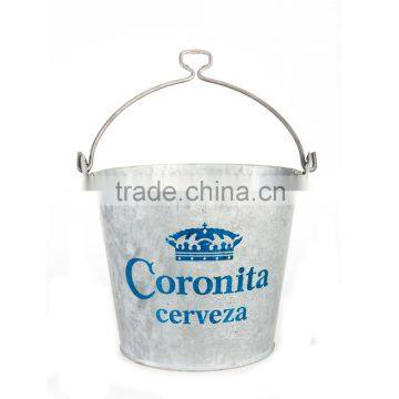 Standard galvainzed metal ice bucket for bar