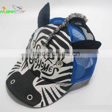 Zebra style children's baseball cap, kids hats to decorate,crazy hats for kids,kid hat