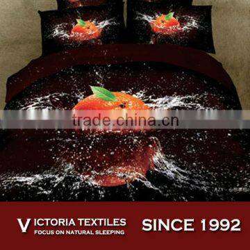 3D printed cotton twill 40s 300 thread count bed sheets set 4pcs